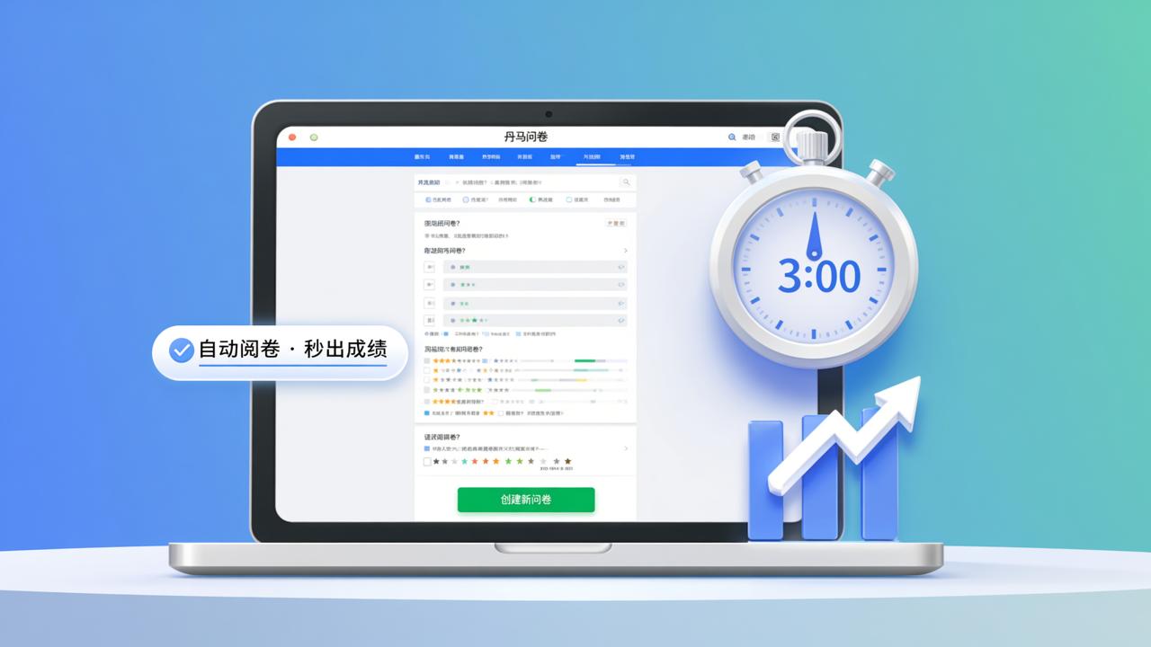 问卷小程序怎么做？丹马问卷3分钟创建，自动阅卷秒出成绩零人工