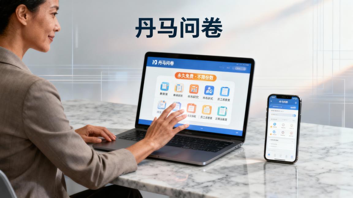 免费问卷工具哪家强？丹马问卷永久免费不限份数，功能对比一目了然