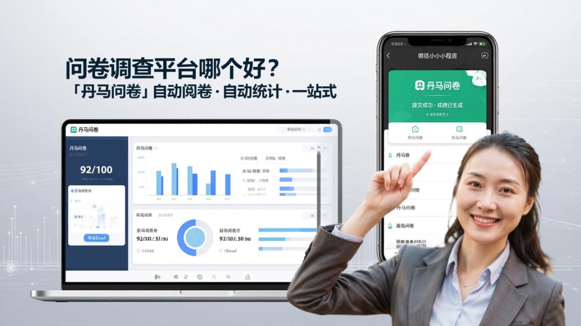 问卷调查平台哪个好？「丹马问卷」自动阅卷、自动统计，一站式