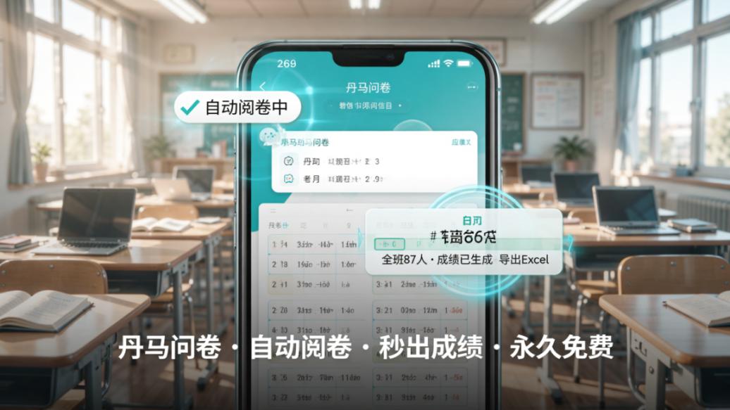在线考试系统免费版有哪些？「丹马问卷」自动阅卷秒出成绩，永久免费