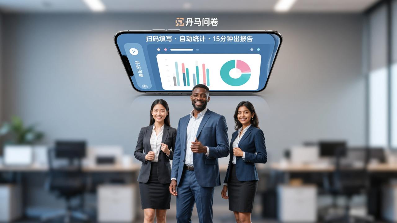 员工满意度调查：丹马问卷，扫码填写自动统计结果
